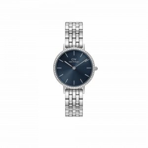 Daniel Wellington DW Montre 28mm MIC Petite Lumine Bezel 5-Link Arctic S Silver
