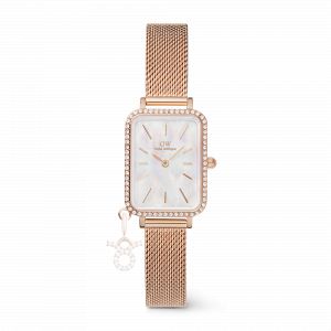 Daniel Wellington DW Montre 20x26mm Quadro Crystal Zodiac Melrose Rose Gold