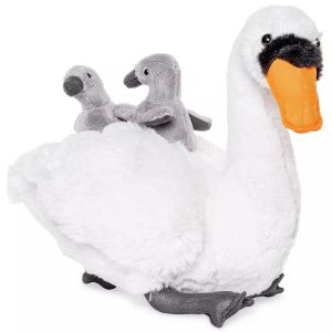 Peluche cygne avec bébés - 24 cm - Uni-Toys