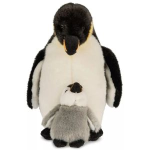 Peluche manchot empereur avec bébé - 26 cm - Uni-Toys