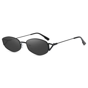 Firmoo Mate Noir Ovale Métal Monture Lunettes de Vue AT5004