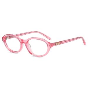 Firmoo Transparent Rose Ovale Acétate Monture Lunettes de Vue bow009