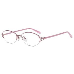 Firmoo Rose Ovale Métal Monture Lunettes de Vue X2534