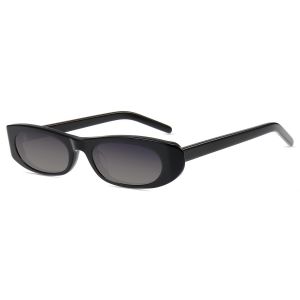 Firmoo Noir Ovale Acétate Monture Lunettes de Vue CY0127S