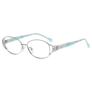 Firmoo Argent Ovale M&eacute;tal Monture Lunettes de Vue X3181
