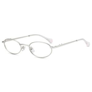 Firmoo Argent Ovale Métal Monture Lunettes de Vue Judy185