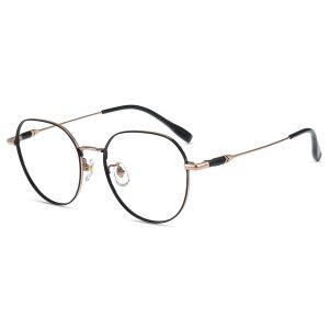 Firmoo Noir Ovale Titane Monture Lunettes de Vue S2576T