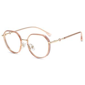 Firmoo Transparent Rose Doré Ovale TR Monture Lunettes de Vue X2668