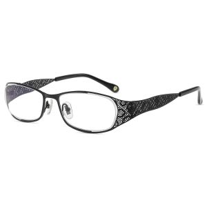 Firmoo Noir Ovale Métal Monture Lunettes de Vue WB822