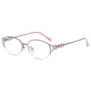 Firmoo Rose Ovale M&eacute;tal Monture Lunettes de Vue X2605