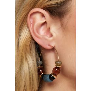 Cr&eacute;oles dor&eacute;es &agrave; perlessize Yours pour femme | M&eacute;tal