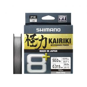 Tresse Shimano Kairiki 8 Plus 150m Grey : Coloris Shimano - Gris, Cond - 150m, Diam&egrave;tre - 0,28mm, R&eacute;sistance - 31,9kg
