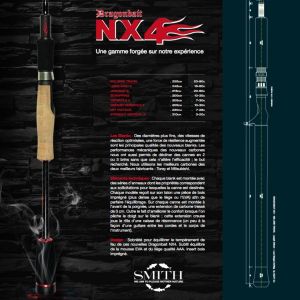 Canne Casting Smith Dragonbait NX4 Big Jerk Travel 225 : Long. - 2m25, Nombre de brins - 3, Puissance Canne - 20 - 90g