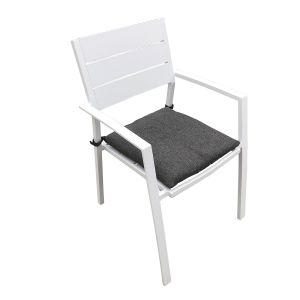 Lot de 5 Fauteuils empilables aluminium - blanc