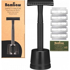 Bambaw Rasoir de Sûreté & Support - Noir