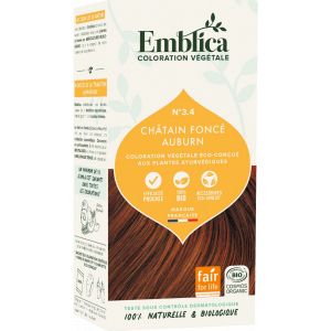 Emblica Coloration Végétale N°3.4 Châtain Foncé Auburn - 100 g