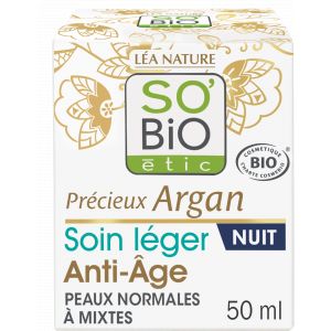 Soin L&eacute;ger Anti-&Acirc;ge Nuit - Pr&eacute;cieux Argan - 50 ml