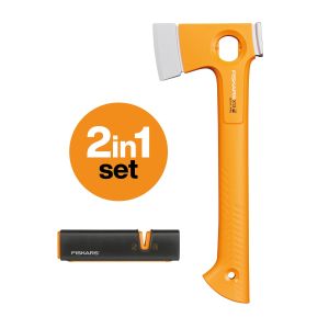 Fiskars X-series X13 hache légere + aiguiseur couteaux & haches Xsharp 1075437