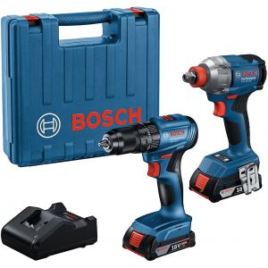 BOSCH GDX 18V-285 + GSB 185-LI + 2&times; 2,0 Ah + GAL 18V-20 + coffret PROFESSIONAL 06019N2124