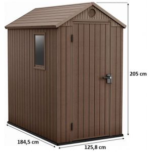 KETER DARWIN 4 x 6 Abri de jardin, 125,8 x 184,5 x 205 cm, marron 17209417