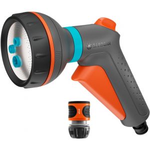Gardena Classic Pistolet d&rsquo;arrosage multi-applications + raccord Aquastop - kit 18371-20