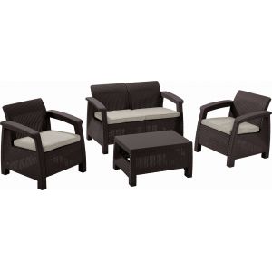 KETER CORFU Ensemble de jardin, marron/beige 17197361