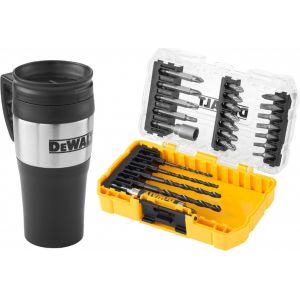 DeWALT DT70706M-QZ Ensemble de forets et d&rsquo;embouts avec mug thermique &ndash; 25 pieces