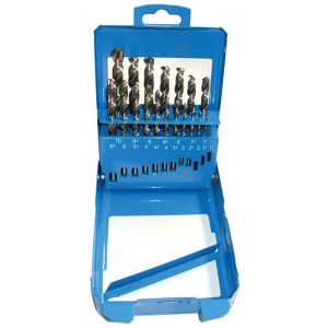 Makita P-60517 Coffret de forets m&eacute;tal HSS-G a queue cylindrique 19 pcs en bo&icirc;te m&eacute;talliqu