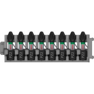 BOSCH Embout PRO Pozidriv Impact, PZ2, 25 mm, 8 pieces 2608522325