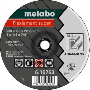 Metabo Flexiamant Super 125 x 6,0 x 22,23 aluminium, meule d'&eacute;barbage 616749000