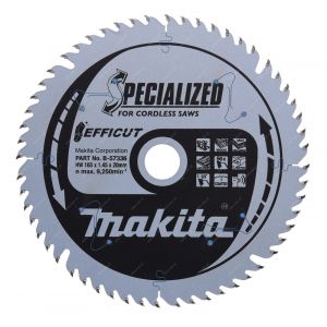 Makita B-57336 Lame de scie circulaire sp&eacute;cialis&eacute;e 165 x20mm 56T - Bois=old B-57320