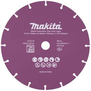 Makita B-53718 Disques a concrétion diamant pour métal 230x1.6x22,23mm