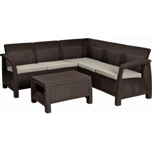 KETER CORFU RELAX Ensemble de jardin, marron/beige 17202123