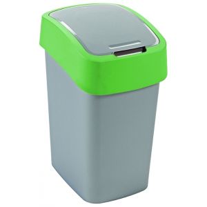 CURVER FLIP BIN 25L Poubelle 47 x 26 x 34 cm argenté/vert 02171-P80