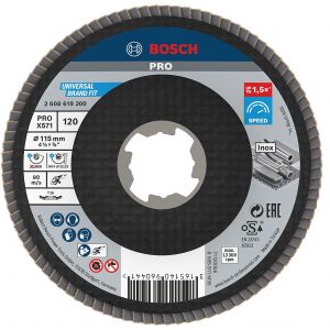 BOSCH Plateau a lamelles PRO X571, bombé, 115 mm, G120, X-Lock 2608619200