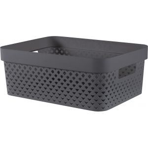 CURVER PURE 11L Panier de rangement 35,6 x 26,6 x 13,6 cm, gris 01421-G43