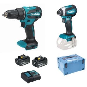 Makita DHP490+DTD153 Li-ion LXT kit sans fil (18V/2x3,0Ah) + Makpac