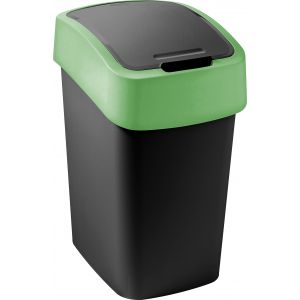 CURVER FLIP BIN 9L Poubelle 35 x 18,9 x 23,5 cm noir/vert 02170-847