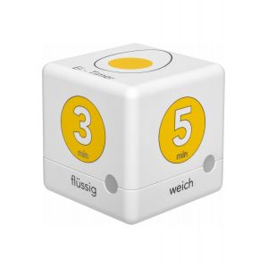 TFA - Minuteur digital à oeufs CUBE-TIMER 38.2041.07 - blanc-jaune