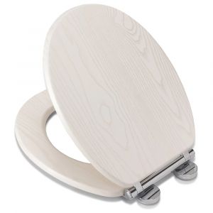 Abattant de WC Flex-Fix à fermeture douce et ouverture rapide Croydex Maitland en bois moulé blanc