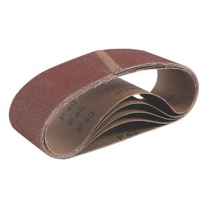 Lot de 5 bandes abrasives non perforées 533 x 76mm grain 40 Titan