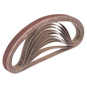 Lot de 10&nbsp;bandes abrasives non perfor&eacute;es 457 x&nbsp;13mm, grain&nbsp;80 Titan