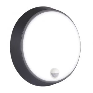 Hublot &agrave; LED rond d'ext&eacute;rieur avec d&eacute;tecteur Luceco noir/blanc 14W 1400lm