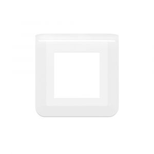 Plaque de finition 1 poste 2 modules blanche Legrand Mosaic, lot de 10