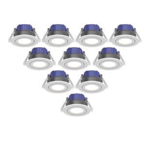 Lot de 10 spots à encastrer inclinables blancs LED LAP Chaac 600lm intensité variable IP65