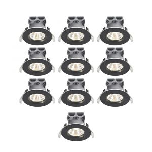 Lot de 10 Spots &agrave;&nbsp; encastrer fixes noirs LED Nordlux 2700K IP65 345lm