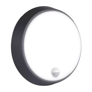 Hublot &agrave; LED rond d'ext&eacute;rieur avec d&eacute;tecteur Luceco noir/blanc 14W 1400lm