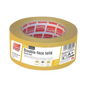 Ruban adhésif double face toilé Plasto crème 25m x 50mm