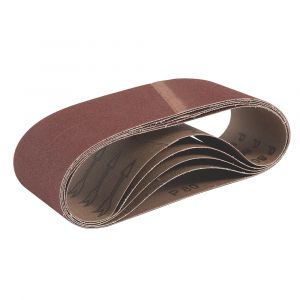 Lot de 5 bandes abrasives non perforées 533 x 76mm grain 80 Titan