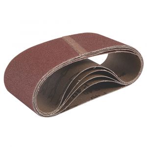 Lot de 5&nbsp;bandes abrasives non perfor&eacute;es 457&nbsp;x&nbsp;76mm grain&nbsp;40 Titan